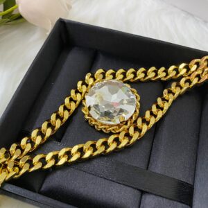 #472 French niche design new crystal chain necklace