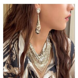 #519 Exaggerated niche design sweater chain short style neck chain for women