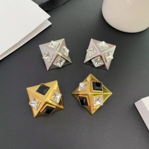 #532 Geometric Shape Crystal Ear Clips - High-end, Personalized, Fashionable, Exaggerated Style Ear Pendants