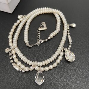 #502 Exclusive High-Class Freshwater Pearl Crystal Necklace